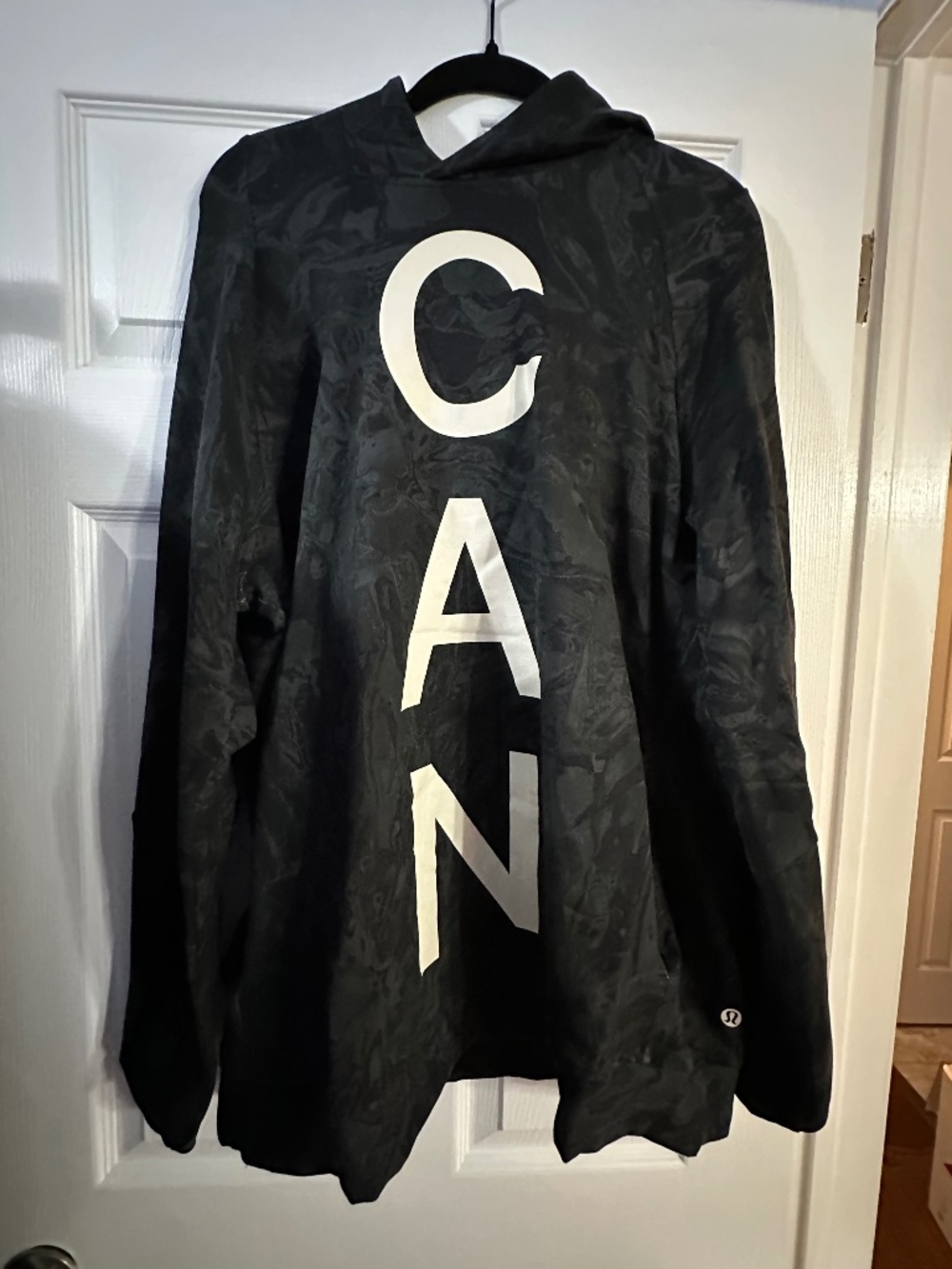 Lululemon Black Cowl Neck Hoodie “CAN” Graphic Sz XL